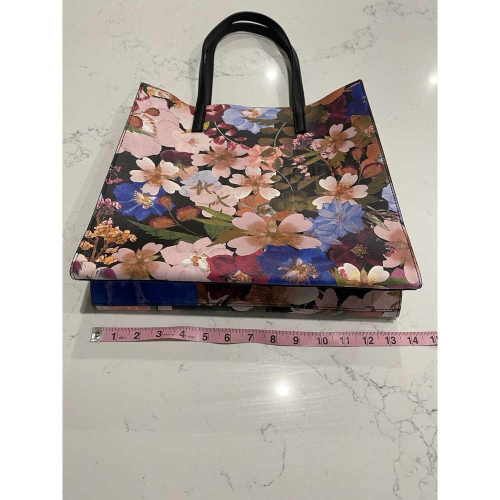 Ted Baker London The Icon Floral Tote Bag Pink Blue Large Shopper EUC Coquette - Picture 4 of 7